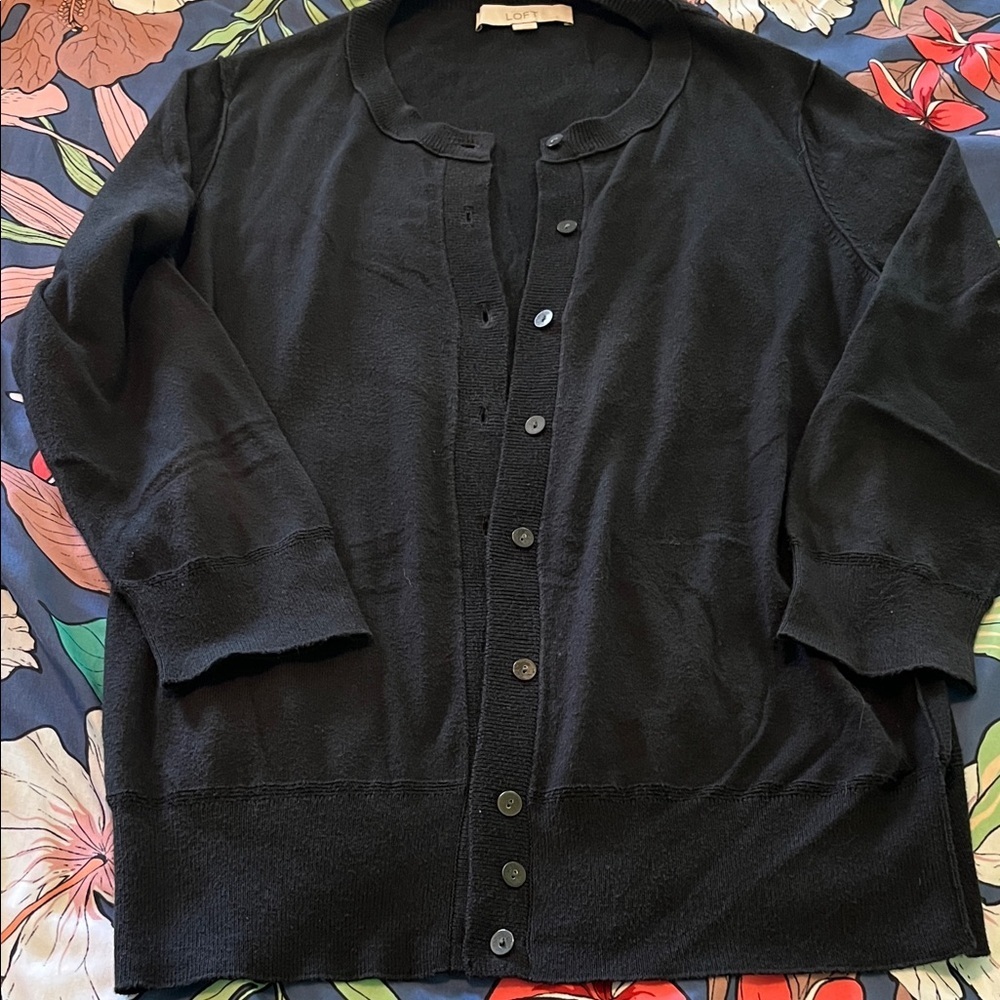 Loft black cardigan with metal buttons